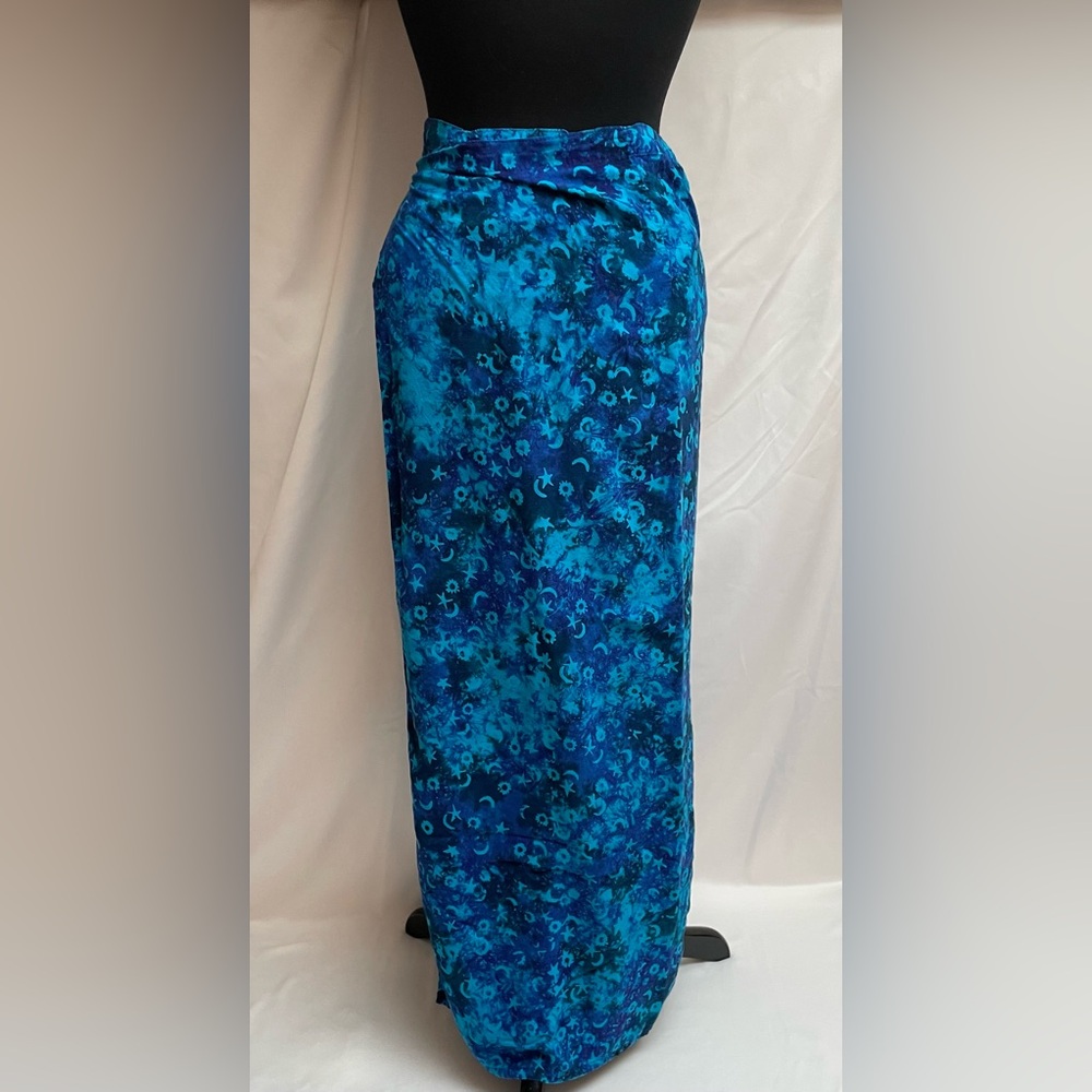 Vibrant Blue Floral maxi wrap Skirt
